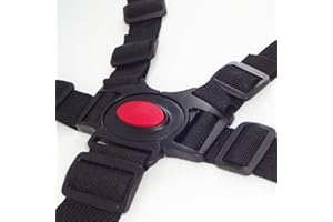 Jolik Harnais de Sécurité 5 Points Réglable - Harnais de Sécurité à 5 Points Universel Chaise Haute Bébé - Bébé Harnais de sécurité 5 points pour Chaise Haute, Poussette (noir）