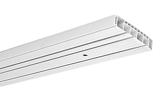 HUGG - Vorhang-Schiene (VS.380.3) 1-/ 2-/ 3- läufig, Decken-Montage, 3-Lauf - Länge: 380 cm