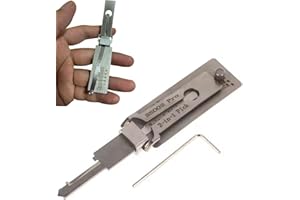 CHENGJIN Ma/Ster Key Decoder Lock Picking Tool,2 in 1 Stainless Steel Key Pick Up Hook Tool,Stainless Steel Ma/Ster Key Decoder Lo/cksmith Tools,Lock Picking and Key Reader,Pick Locking Set(ss002pro)