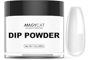 MAGYCAT Dip Powder Clear Color 1 Oz/28g Nail Dipping Powder French Nails Art Starter Manicure DIY Salon Home Gift for Women,No Need Nail Lamp Cured