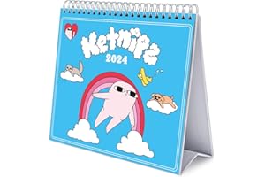Grupo Erik: Calendario Ketnipz 2024 da Tavolo - Calendario Scrivania 2024, 12 mesi + Planner annuale 2025, 18x20 cm FSC®, calendario divertente 2024, ketnipz gadget