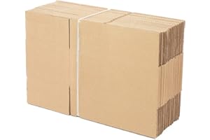 ONLY BOXES Pack de 25 boîtes en carton renforcé avec dimensions 25x15x10 cm et simple cannelure - Fabriquées en l´UE avec du carton recyclé, résistantes aux envois, au stockage et aux déménagements