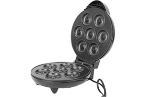 OISE ART STORE Trade Shop - Mini Donut Maker 1000w Antiaderente Riscaldamento A Doppia Faccia Elettrico 7 Ciambelle -