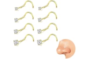 Kabwea 8 pieces 316L nose piercing plug
