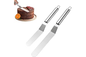 Heanvmyss Espátulas de Glaseado,2 Piezas Paletas de Acero Inoxidable,Espátulas Angulares para Tartas,Hornear,Cupcakes,Pasteles,Mermelada,Mantequilla