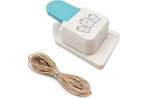 LYHLYA Gift Tag Punch Cutter for Paper Crafts - 1.5in, 2in, 2.5in Hole Punch - Craft Puncher with 10 M Rope - DIY Projects, Scrapbooking