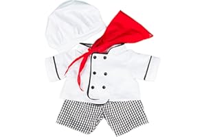 STUFFEMS TOY SHOP Chef Outfit Teddy Bear Clothes Outfit Fits Most 14-18 Build-a-bear, Vermont Teddy Bears, and Make Your Own Stuffed Animals
