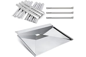 Adviace Grill Replacement Parts for Napoleon LEX 485, N010-0501-M01 Drip Tray Drip Pan & S81001 Stainless Burner and Sear Heat Plate Kit for Napoleon LEX485 LD485 Series Grills, Pack of 3