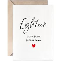 18th Anniversary Card, Eighteen Years Down Forever To Go, Romantic ...