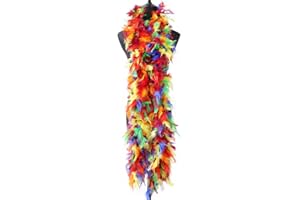 MU MIANHUA Multicolor Feather Boas for Women 90 Gram Feather Bow 2 Meters Fancy Dress Boas Accessories Party Supplies Girls Dress up Costume