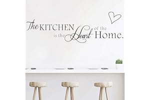 MAOMAOCHA Vinyl Wall Quotes Stickers The Kitchen is The Heart of The Home Saying Wall Decal Enthusiasm Letter Vinyl Decor Art Mural for Living Room Bedroom