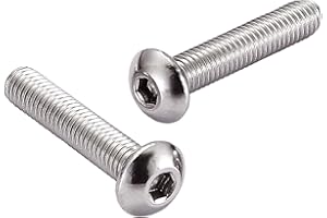 AMLOOPH M6 Bolts, M6 X 30mm Hex Socket Button Head Machine Bolts/Screws - 6mm Fully Threaded A2 304 Stainless Steel Hex Long Socket Screws (Pack Of 20)