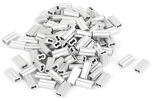 UXCELL Sourcingmap® 1 mm linka druciana aluminium rękawy klips okucia kabel przetwarzany 100