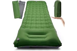 Nekano Karimata, samopompująca się materac kempingowy, grubość 13 cm, z poduszką i pompką, wodoszczelna, ultralekka, nadmuchiwany materac, mata do spania na świeżym powietrzu, na kemping, do namiotu,