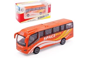 FCXVXCL Bus Car Toys with Box, Alloy City Bus Toy Model Diecast Metal Pull Back Vehicle Toys City Car Toy for Kids Birthday Gift Party Favors -Red