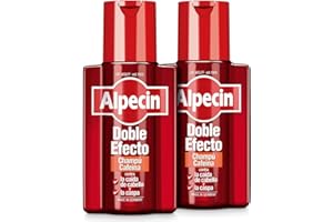Alpecin Double Effect 2x 200 ml | Champu anticaida hombre y anticaspa hombre | Alpecin Champu con cafeina tratamiento para la caida del cabello y caspa