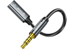 ‎BIAZE biaze 3.5mm Stecker auf Typ-C Buchse Audio Kabel, USB C Soundkartenkonverter Kopfhöreradapter für MP3 Player, CD Player, Laptops, Tablets, Smartphones, Kopfhörer