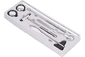 WALFRONT Ensemble de Marteau Réflexe Neurologique 5 Pièces - Portable Multifonctionnel en Acier Inoxydable pour Examen du Système Nerveux