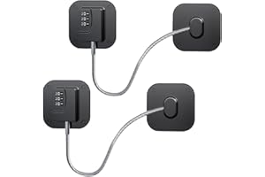 LLFYXM 2 PCS Black Password Fridge Lock with Strong Adhesive, Square Digital Fridge Locks for Children and Fridge Locks for Adults No Drilling for Freezer Door File Drawer Cabinet Cupboard Windows