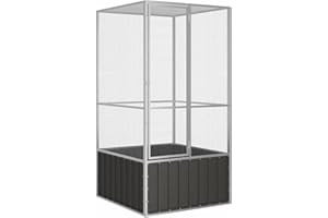 Yolola Gabbia per Uccelli, Voliera per Uccelli, Gabbie Uccelli, Gabbia Uccelli, Voliera per Uccelli da Esterno, Antracite 111x107x211,5 cm Acciaio Zincato
