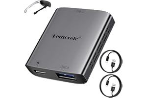 Lemorele USB C to AR Glasses Adapter, iPhone Lighting to Type-C Video Converter, Aluminum Case AR Glasses Adapter for Nreal Air, XREAL Air, Rokid Air, RayNeo AR, GRAWOOW, Monitor, Portable Display