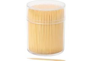 1ABOVE 500pcs Bamboo Wooden Toothpicks, 6cm Cocktail Sticks, Double Sided Picks- Home, Kitchen, Bars