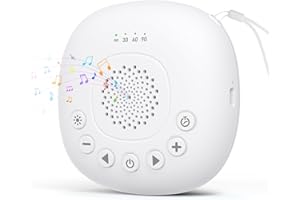FIVAVA White Noise Machine Baby,Einschlafhilfe Erwachsene Baby,Portable White Noise Machine for Adults,Schlafmusik Weißes Rauschen Baby mit Super Akku, Sound Machine USB 7 Bunte Beleuchtung,Weiße