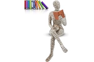 Cyrank Lesende Frau, Figur Deko Für Regal, Kleine Lesende Frauen Geformte Skulptur, Abstrakte Lesefigur, Skulpturen, Innovative Dame, Die Zellstoff Formt, Büro, Studie, Bücherregal-Ornamente(B.)