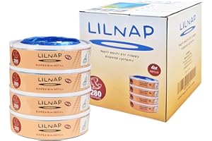 ‎LILNAP LILNAP - 4 Nachfüllkassetten kompatibel mit Angelcare Windeleimer & Litter Locker II (RUNDE KASSETTEN) - Neues Design