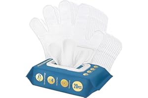 Herb Life (20 Pcs) Cleaning Glove for Dog and Cat, Wipes Gloves for Dog and Cat Fur Face, Ear, Eye, Paws Cleaning Wipes Pet Wash Free Gloves, Grooming Wipes for Pet No Rinse Thick Dog Wipes Gloves