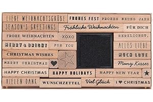 Rico Design Stempelset Merry Christmas, Mixed type FSC 100%, 26 Stempel