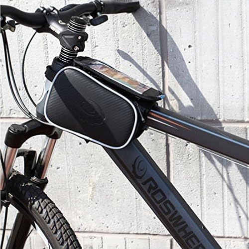 Starcrafter® Cycling Bike Bicycle Front Top Tube Frame Pannier Double Bag Pouch, Map / GPS Holder &amp; Storage Bike Bag for 5.5 inch &amp; 5 inch Cellphone, perfect for iPhone 6S Plus, iPhone 6 Plus, iPhone 6, 5S, 5C, 5, 5, Samsung Galaxy Note 4, 3, 2, etc (5.5 Inch)