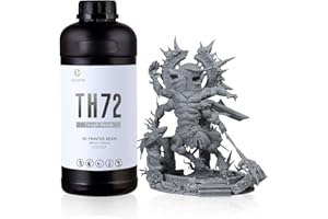 RI RESIONE RESIONE TH72 Resina per stampante 3D flessibile e resistente con tenacità di lunga durata e resina liquida resistente agli urti, resina a basso assorbimento d'acqua per figurine (grigio medio, 1000g)