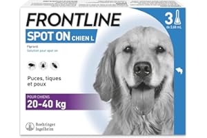 FRONTLINE Spot-on - Chiens de 20 à 40kg, 3 Pipettes de 2.68ml