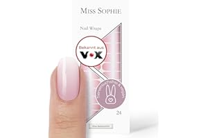 ‎MISS SOPHIE Original Miss Sophie Nagelfolien I 24 ultra-dünne Nagellack-Streifen mit Farbverlauf Rose Babyboomer I Für Finger- & Fußnägel I Hält auf Natur- sowie lackierten, Acryl-, Gel- & Shellac-Nägeln