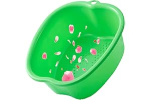ALINILA Large Foot Bath spa Bowl, Thick Sturdy Plastic Foot Basin for Pedicure, Detox and Massage, Perfect to Soak Your Feet Toe Nails and Ankles (Green)