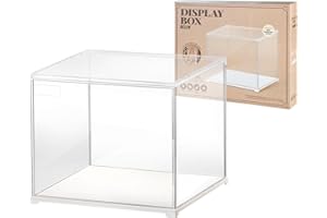 ROBOTIME Cubierta antipolvo para kit de casa en miniatura de 27 x 22 x 22,5 cm, vitrina acrílica apilable con puerta a prueba de polvo