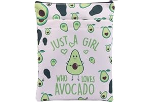 BAUNA Funda para libro de aguacate, para amantes del aguacate, bolsa para libros de frutas, aguacate, niña, regalo vegetariano, bolsa para libros de frutas, impermeable, protector (aguacate BM)