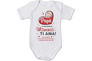 le herisson Papà confermo mamma ti ama - Regalo zia Body Neonato Manica Corta