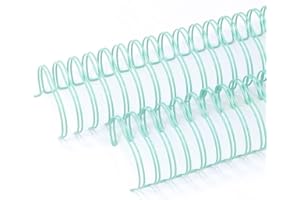 Craftelier - Kit de 2 Espirales de Anillas Dobles para Encuadernar Álbumes, Cuadernos, Agendas o Calendarios | Ideal para Proyectos de Scrapbooking y Manualidades | Ø 3,81 cm (1.5") - Color Turquesa