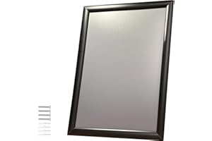 Albyco Cadre Photo Noir A3 - Format 29,7x42 cm - Épaisseur 25 mm - Aluminium Noir - Porte Affiche Clic-Clac - Snap en Métal pour Poster