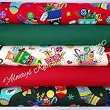 Always Knitting And Sewing Christmas Fat Quarter Bundles 100 % Cotton Fabric Christmas 11