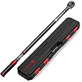 SUERCUP Torque Wrench 3/4-inch, Dual-Direction Adjustable 48 tooth 100-700ft.lb/135.5-948.5Nm, ±3% High Accuracy Drive Click Torque Wrench with Buckle for Car/Truck Maintenance and Product Assembly