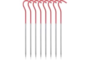 Boundless Voyage 8 Piezas Aleación de Titanio Clavijas para Acampar Ultraligero Carpa Resistente Toldo Uñas Estacas Ganchos para Caminatas en el jardín al Aire Libre