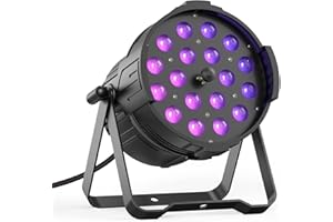 GdjRttk 18 LED Par Scheinwerfer RGBWA + UV 6 IN 1, 105W LED Bühnenlicht Partylicht Einstellbarer ZOOM Unterstützt DMX für Tanzen Hochzeit Club Konzert Bars Show