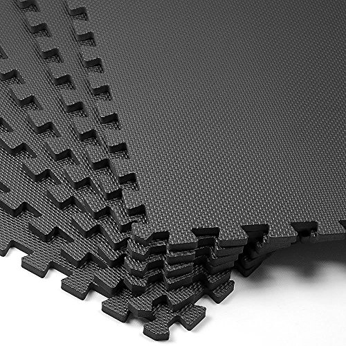 Extrastarke BPA Freie & Formamid 30 – Profi Schutzmatten aus EVA Schaumstoff – Puzzle Unterlegematte für sicheren Bodenschutz für Sportgeräte, Gymnastikräume, Keller – Büros – Matten für Schutz vor Kratzern, Stößen, Dellen, Kälte, Lärm, Flüssigkeit, Wasserabweisend, Schallschutz 1 Matte je 32 cm x 32 cm x 1 cm Stärke. - 3