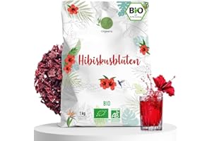 ‎ORIGEENS ORIGEENS HIBISKUSTEE BIO 1kg Premiumqualität | Bio Hibiskusblüten getrocknet für Tee, Früchtetee, Eistee, Karkade tee | Hibiskus Tee für Drainage Detox-Kur