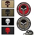 Gurxi Patches Velcro Military Punisher Patch Patches Airsoft Patch Velcro 6 Pieces Skull Patches Velcro for Backpacks Tactical Clothing Sticker Badge Velcro Straps
