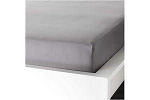 BELDORA Anti-Allergy Anti-Bacterial Brushed Microfibre Polyester Fitted Bed Sheet - 28cm Depth, Easy Care, Fade Resistant (Silver, Single)