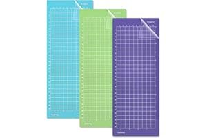 NHEMEYLP 3 Pcs Non-Slip and Durable Cutting Mat, Cutting Mats Multicolour,Made Environmental-Friendly PVC, Adhesive Sticky Cutting Mats for Cricut Joy Accessories, 4.5" x 12"